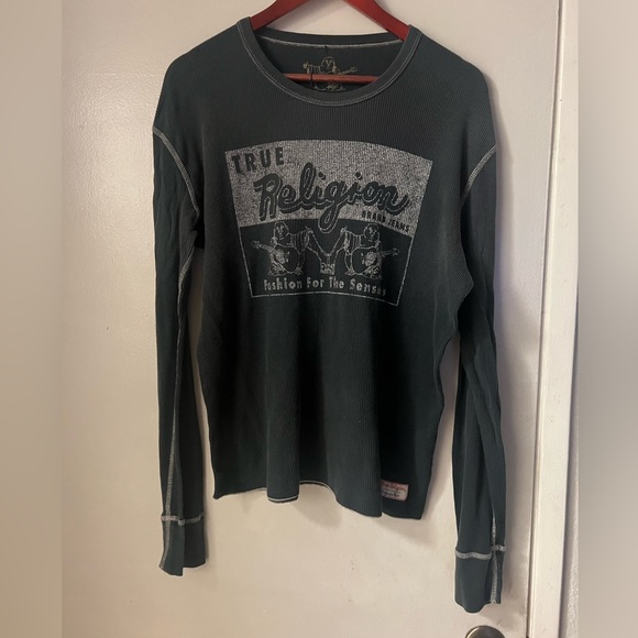 True Religion Other - True Religion, blue, long sleeve, waffle, XL